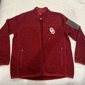 Oklahoma University OU fleece zip up hoodie size Large